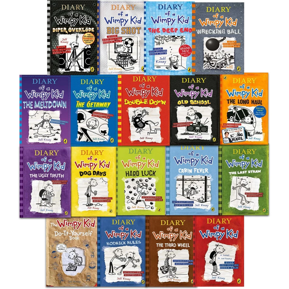 Diary Of A Wimpy Kid Collection 18 Books Set Diper OEverloede, Big Shot, The Dee - Image 1 of 1