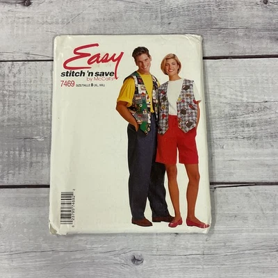 McCall's 7469 Stitch 'N Save Vest T-Shirt Pants Unisex XL XXL 1990s UNCUT - Image 1 of 3