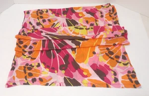 Old Navy Orange & Pink Abstract Butterfly Floral Scarf - Picture 1 of 6