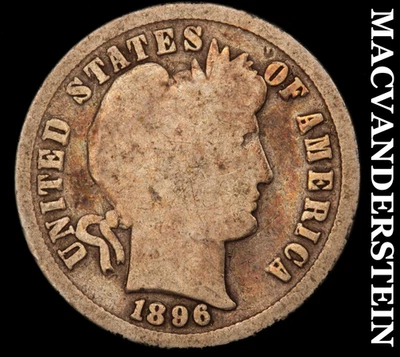 "Монета ""дайм Барбера"" 1896 г. — редкая полуключевая с указанием точной даты без резерва #G1862" - Изображение 1 из 2