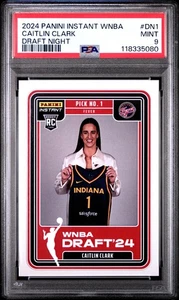 CAITLIN CLARK 2024 PANINI INSTANT DRAFT ROOKIE RC #DN1 PSA 9 MINT! FEVER IOWA! - Picture 1 of 2
