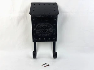 Vintage Black Metal Wall Mount Mailbox w/ Newspaper Holder 7" x 15" - Picture 1 of 14