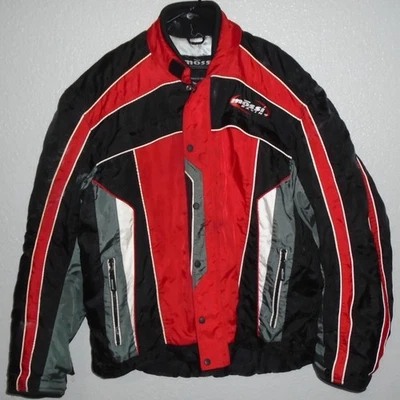 MOSSI MOTOSPORTS Motorcycle Snowmobile Racing JACKET Mens Size XXL RED Black - Image 1 of 3