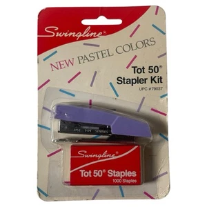Vintage Swingline Tot 50 Stapler Kit 1000 Staples NOS Pastel Purple - Picture 1 of 8
