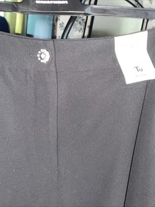 Black T U Trousers Size 22 With Sparkling Line Down The Sides 27 In Leg - Picture 1 of 5
