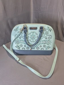Nicole Lee Laser Cut Handtasche/Handtasche P11557 blau bestickt Nieten - Bild 1 von 11