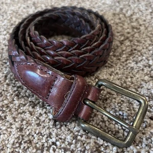 Genuine Braided Leather Belt 1 Inch 34 Made In Guatemala - Picture 1 of 15