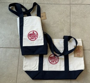 * NEU PAAR * Trader Joe’s Tragetasche Canvas wiederverwendbar schwere Baumwolle/Poly - Bild 1 von 3