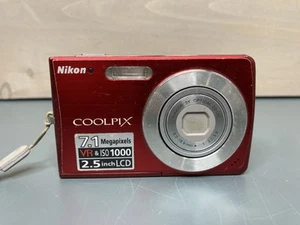 Nikon COOLPIX S210 Red Digital Camera 8.0MP 3x Optical Zoom From JAPAN Working - Picture 1 of 8