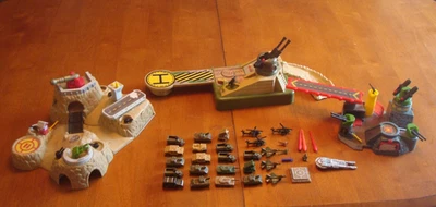 LOT OF 3 MICRO MACHINE PLAY SETS WITH 24 PLANES, TANKS, HALF TRACKS ETC. - Image 1 of 4
