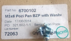 M3 x 6mm + washers PAN HEAD, POZI drive MACHINE SCREWS BZP METRIC x10 - Picture 1 of 2