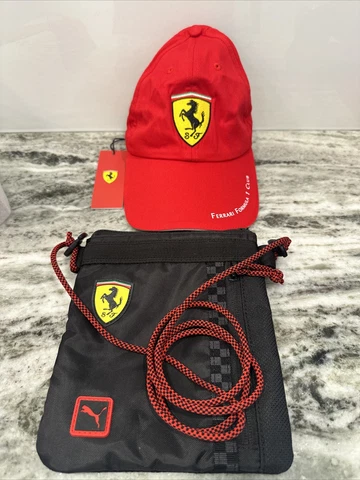 Ferrari F1 Hat & Bag Red Brand New Condition Puma Leclerc Sainz Vettel Raikkonen Cover
