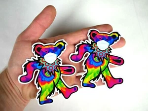 2 The Grateful Dead Batik Tanzender Bär Aufkleber 3,75" Jerry Bear Vinyl Ohrfeige - Bild 1 von 3