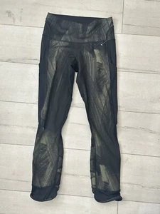 Leggings Lululemon Talla 4 Malla Fresca con Bolsillos Laterales Verde Negro - Imagen 1 de 7