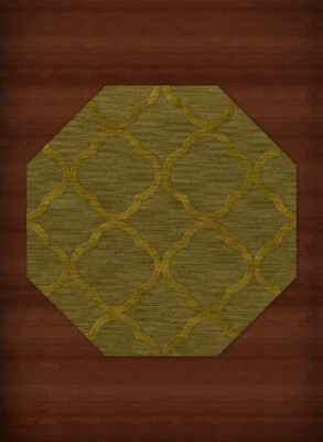 Green Quaterfoil Trellis Print Transitional Area Rug Geometric DV8 - Image 1 of 2