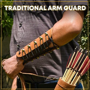 Traditional Archery Leather Arm Guard Forearm Protecting Gear Hunting Arm Gear - Picture 1 of 3