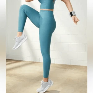 Leggings pequeños Abercrombie and Fitch YPB esculptLUX 7/8 longitud verde azulado para mujer - Imagen 1 de 5