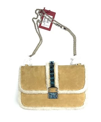 BOLSO DE HOMBRO MEDIANO VALENTINO LÁMPARA CUERO PIEL OVEJA NUEVO Color Marrón/Tostado Foto 1 de 4