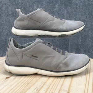 Geox Respira Shoes Mens 9 Nebula Casual Sneakers Gray Leather Slip On Low Top - Picture 1 of 17