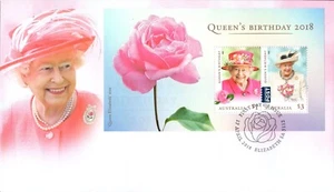 Mini sábana de cumpleaños de la reina de Australia 2018 cubierta de primer día, muy buen estado - Imagen 1 de 1