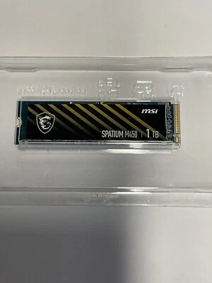 MSI SPATIUM M450 PCIe 4.0 NVMe M.2 1TB Internal Gaming SSD up to 3600MB/s 3D N - Image 1 of 4