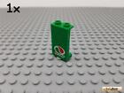 LEGO 1Stk Paneel / Wand 1x2x3 grn beklebt 87544