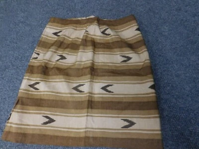 Falda Jones New York 14 Beige Línea A Seda Mujer Tribal Foto 1 de 4