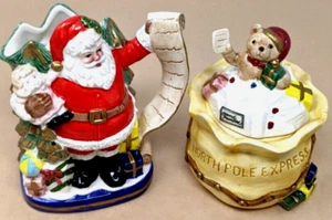 Fitz and Floyd Santa & Toy Sack Zuckerdose Milchkännchen Set Vintage 1993 Weihnachten - Bild 1 von 17