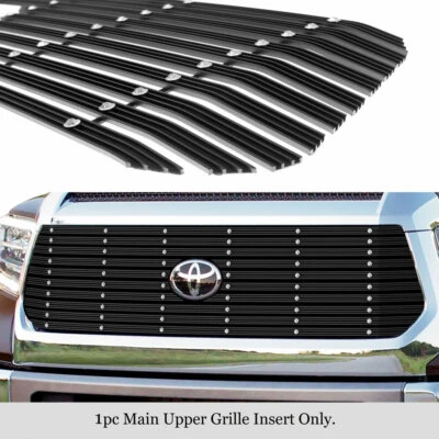 For 2018-2019 Toyota Tundra W/ Sensor Main Black Wide Rivet Billet Grille - Image 1 of 4