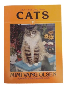 1992 Master Artists Gallery Cats Art of Mimi Olsen 5 Frameable Prints Portfolio - Imagen 1 de 10
