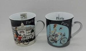 Deux tasses expresso Creation France Foxtrot Velib Paris, 2 3/4" - Photo 1/6