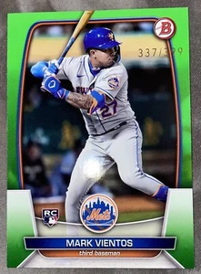 2023 Bowman Mets 3B Mark Vientos RC Rookie Card Neon Green Parallel 337/399 💚 - Picture 1 of 1