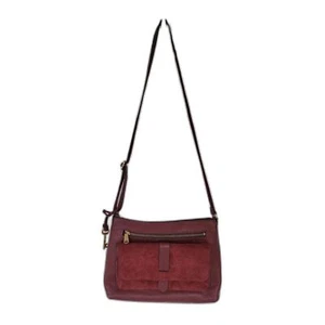 Fossil Kinley Leather Crossbody Bag Burgundy Womens Adjustable Strap - Picture 1 of 10