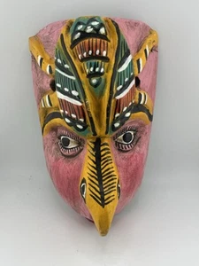 Vintage Mexican Folk Art Hand Carved Wood Mask Insect Bug - Picture 1 of 7