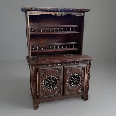 Antique Breton Miniature Buffet Au Deux Corps Cabinet, C1900 - Image 1 of 4