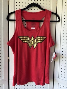 Neu mit Etikett Wonder Woman Damen Medium Mesh Racerback Tank Top Shirt Logo PJammy - Bild 1 von 4