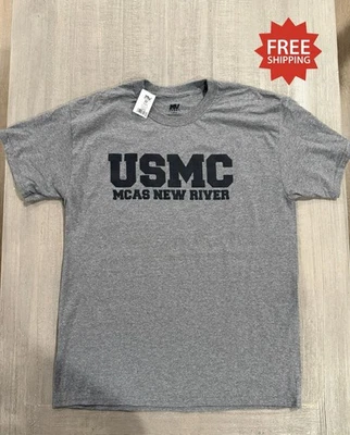 UNITED STATES MARINE CORPS - USMC MCAS NEW RIVER - ASH GRAY T-Shirt - Sz LARGE - Image 1 of 4