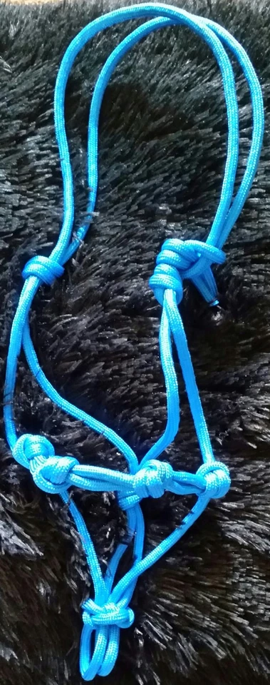 Handcrafted PONY Rope Halter BLUE X-tra nose knots-Horse Riding Headstall Equine - image 1 of 1