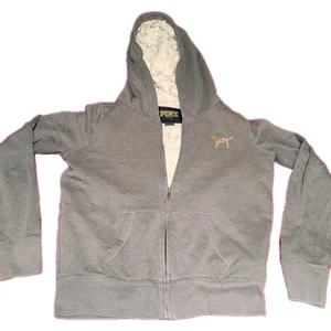 Sudadera para mujer Victoria's Secret cremallera completa polar con capucha letras doradas talla S - Imagen 1 de 10