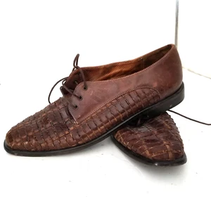 Sesto Meucci Italian Brand Women’s Leather Flat Shoes with Weave Sz 7 ½ N - Picture 1 of 9