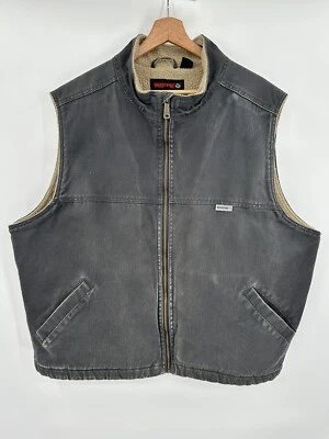 Colete de Lona Wolverine Masculino Sherpa Forrado Zíper Completo Sem Mangas Roupa de Trabalho Tamanho 2XL - Imagem 1 de 4
