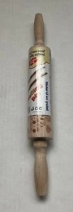 Natural Raw Wood Slender Rolling Pin Decorative Varied Christmas Designs 13.5” - Picture 1 of 6