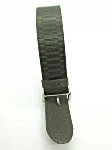 Dark Brown Woven Nylon One Piece 18mm Watch Strap Silver Buckle - Picture 1 of 6
