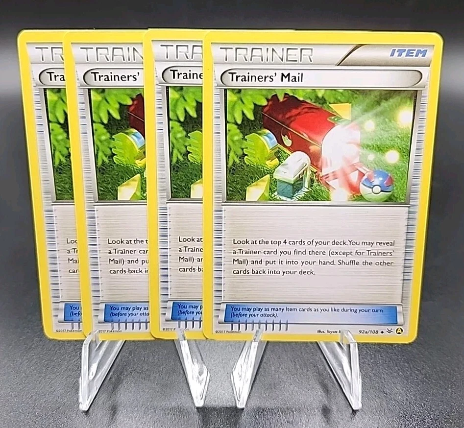 Pokemon 4x Trainers Mail 92a/108 Non Holo XY Roaring Skies Alternate Art Playset - Image 1 of 1