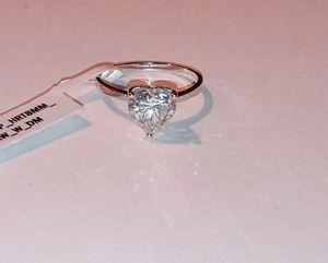 2 Ct Heart certified Moissanite lab created, 14kt Solid White Gold Ring Size 7 - Picture 1 of 12