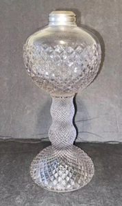 Vintage Westmoreland Glas Diamond Point Öl Petroleumlampe NUR SOCKEL 9,5" T - Bild 1 von 12