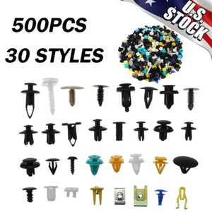 US 500Pcs Auto Mixed Fastener Clip Bumper Fender Trim Plastic Rivet Door Panel - Picture 1 of 6