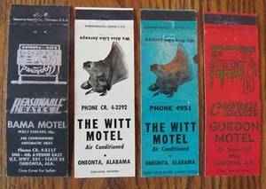 ONEONTA, ALABAMA MATCHBOOK COVERS: LOT OF 4 DIFFERENT EMPTY MATCHCOVERS -E - Picture 1 of 2