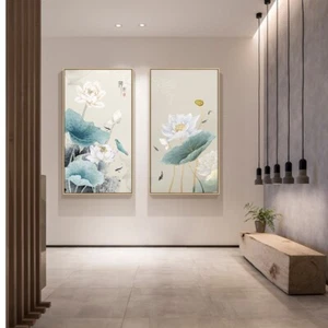 Chinese Lotus Painting Posters Prints Canvas Painting Wall Picture - Bild 1 von 11