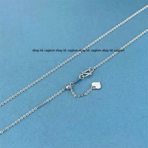 Collana donna catena platino puro 950 1,2 mm maglia O regolabile 2,64 g/21,4 pollici - Foto 1 di 3